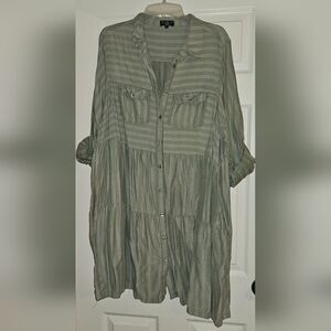 Velvet Heart Green Striped Mini Dress